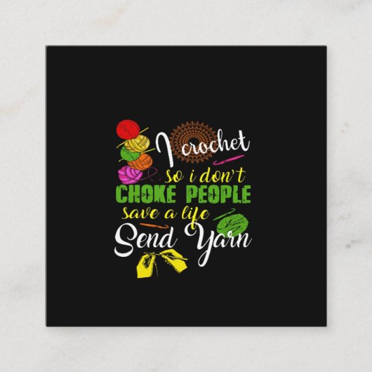 クロチェット愛好家| I Love Crochetting スクエア名刺 (正面)