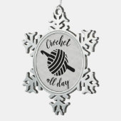 クロチェット終日・糸玉&フック工芸品 スノーフレークピューターオーナメント (右)