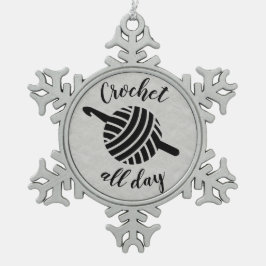 クロチェット終日・糸玉&フック工芸品 スノーフレークピューターオーナメント
