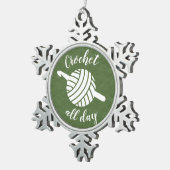 クロチェット終日・糸玉&フック工芸品 スノーフレークピューターオーナメント (右)