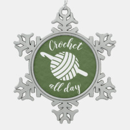 クロチェット終日・糸玉&フック工芸品 スノーフレークピューターオーナメント