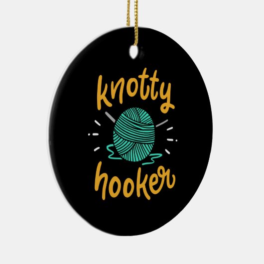 クロチェーター用クロシェ編み物 セラミックオーナメント (右)