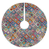 クロチカラフルェテッドグラニースクエアキルト ブラッシュドポリエステルツリースカート (正面)