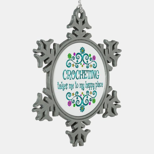 クロチティングハッピープレイス スノーフレークピューターオーナメント (左)