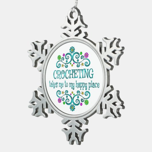 クロチティングハッピープレイス スノーフレークピューターオーナメント (右)