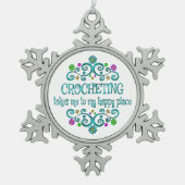 クロチティングハッピープレイス スノーフレークピューターオーナメント (正面)