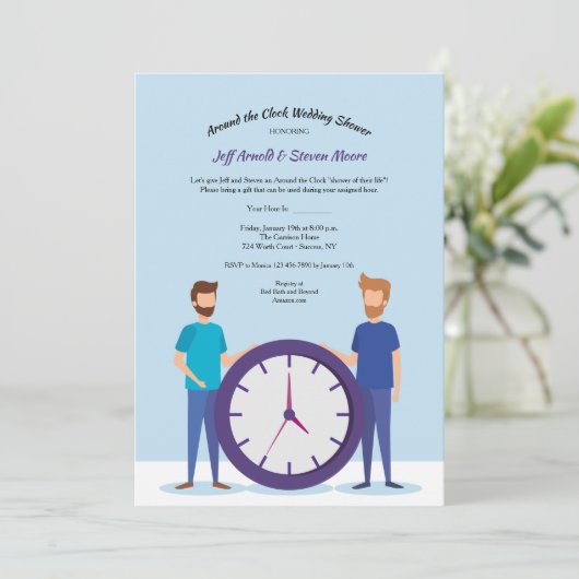 クロッのまわりにクゲイウェディングシャワー招待状 招待状 (スタンド正面)