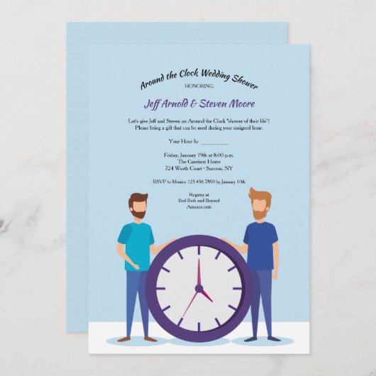 クロッのまわりにクゲイウェディングシャワー招待状 招待状 (正面/裏面)