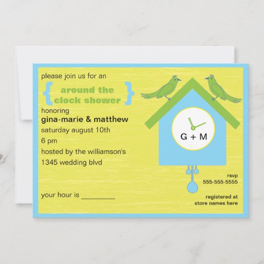 クロッのまわりにクシャワー招待状 招待状 (正面)