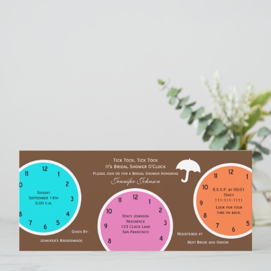 クロッのまわりにクブライダルシャワー招待茶 招待状 (スタンド正面)