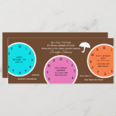 クロッのまわりにクブライダルシャワー招待茶 招待状 (正面/裏面)