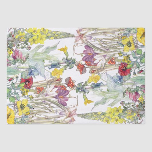 クロッカスのケシのアイリスFoxgloveによってはティッシュペーパーが開花します 薄葉紙 (正面)