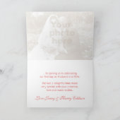 クロッカスのピンクと赤の結婚式の感謝カード サンキューカード (内部)