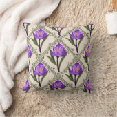 クロッカスの紫色の花 クッション (ブランケット)