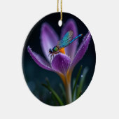 クロッカスの花にとまるトンボ セラミックオーナメント (右)