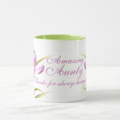 クロッカスの芸術のすばらしい伯母さんの紫色の緑のマグ マグカップ (中央)