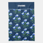 クロッカスの青い花 キッチンタオル (縦)