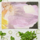 クロッカスウォーターカラーフラワーアート キッチンタオル (折り畳み)