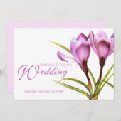 クロッカスパープルフローラ結婚式招待状 招待状 (正面/裏面)