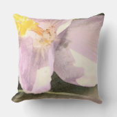 クロッカスピンク花水彩手色彩の鮮やか形 クッション (正面)