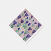 クロッカスフラワーパターンナプキン スタンダードカクテルナプキン (角)