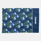クロッカスフラワーブルー キッチンタオル (横)