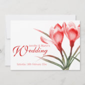 クロッカスレッドピンクフローラ結婚式招待状 招待状 (正面)