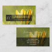 クロッカス灰色の長方形モノグラム 名刺 (正面/裏面)