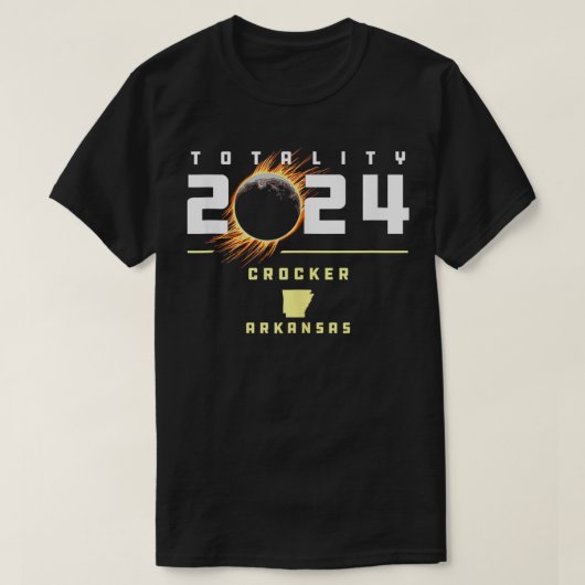 クロッカー・アーカンソー2024年太陽の皆既食 Tシャツ (デザイン正面)