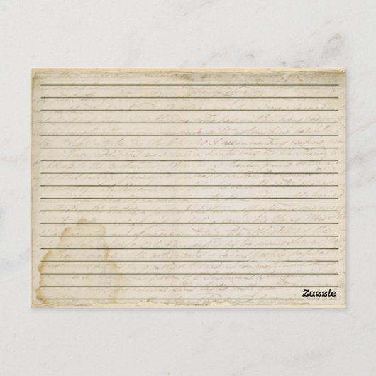 クロックと青のバスケットレシピカード ポストカード (裏面)