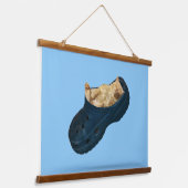 クロックの靴で眠っている子ぶら下がった猫 吊り下げ型タペストリー (傾斜あり)