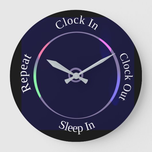クロックアウトのスリープを繰り返す ラージ壁時計 (正面)