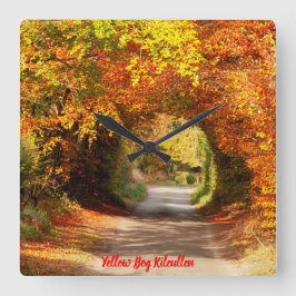 クロックイエローボグキルクリレン スクエア壁時計