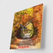 クロックイエローボグキルクリレン スクエア壁時計 (傾斜)