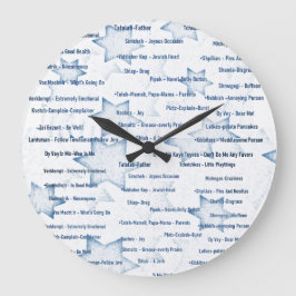 クロックウォールイディッシュ語ユダヤ人テーマ ラージ壁時計