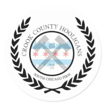 クロックカウンティフーリガンラウンドステッカー