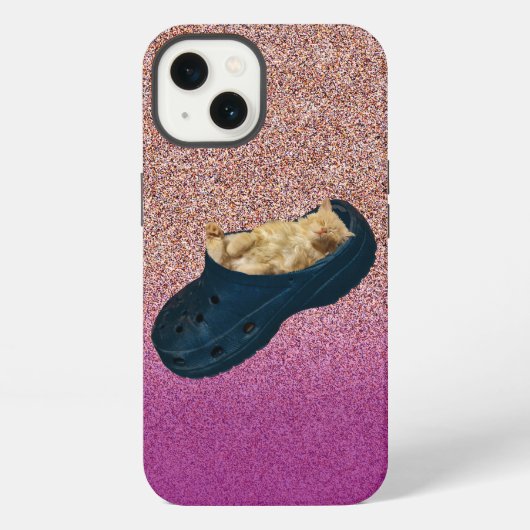 クロックシューズの寝台子猫， Iphone 13ケース iPhoneケース (裏面)