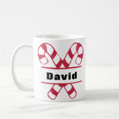 クロックスキャンディーキャンズホリデークリスマス コーヒーマグカップ (左)