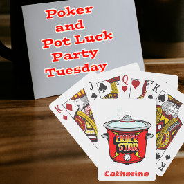 クロックスタークロックポット パーソナライズされた トランプ