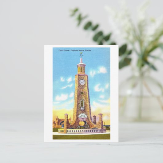 クロックタワーアットデイトナビーチヴィンテージ ポストカード (スタンド正面)