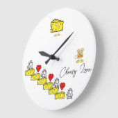 クロックチーズラブ  ラージ壁時計 (傾斜)