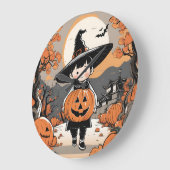 クロックボーイハロウィーンテーマ ラージ壁時計 (傾斜)
