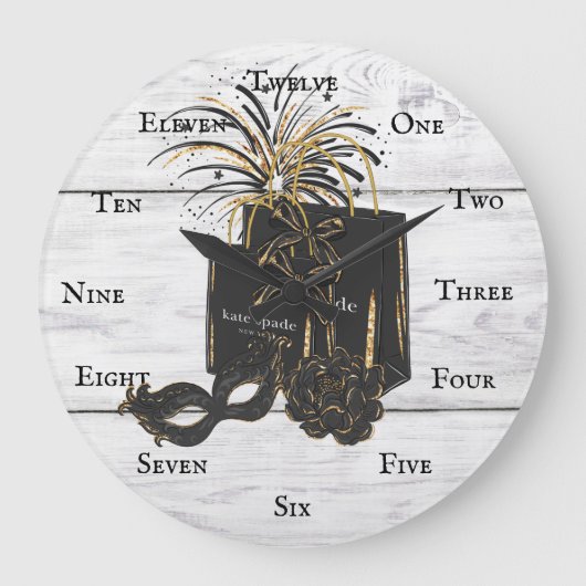 クロックマスカレードショッピングスフリー ラージ壁時計 (正面)