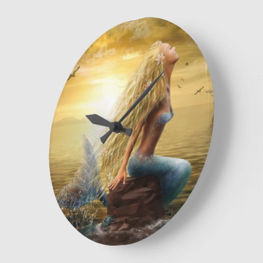 クロックマーメイドファンタジー ラージ壁時計 (傾斜)
