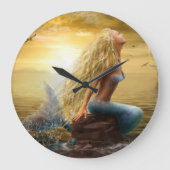 クロックマーメイドファンタジー ラージ壁時計 (正面)