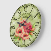 クロックラウンドヴィンテージルック「ハイビスカス」 Var01 ラージ壁時計 (傾斜)