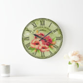 クロックラウンドヴィンテージルック「ハイビスカス」 Var01 ラージ壁時計 (ホーム)