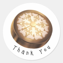 クロックヴィンテージサンキュースティームパンクのステッカーラベル ラウンドシール