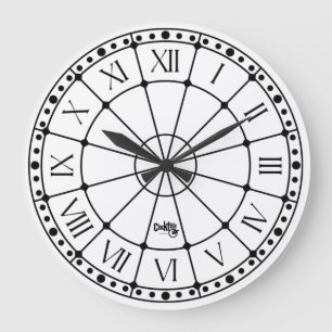 クロック傾斜ラインクラシックアンティークA ラージ壁時計