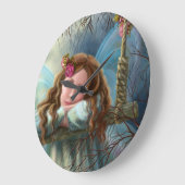 クロック悲しい妖精 ラージ壁時計 (傾斜)